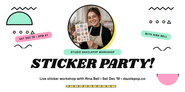 Dazzlepop sticker workshop memphis post template