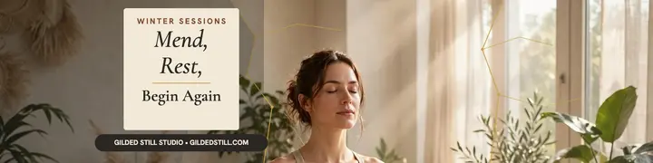 Gilded Still mend and rest banner template