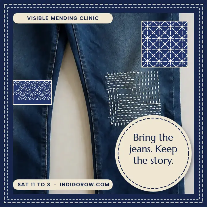 Indigo Row visible mending clinic post template