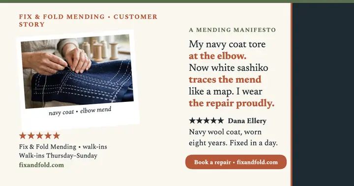Fix and Fold coat mend review post template