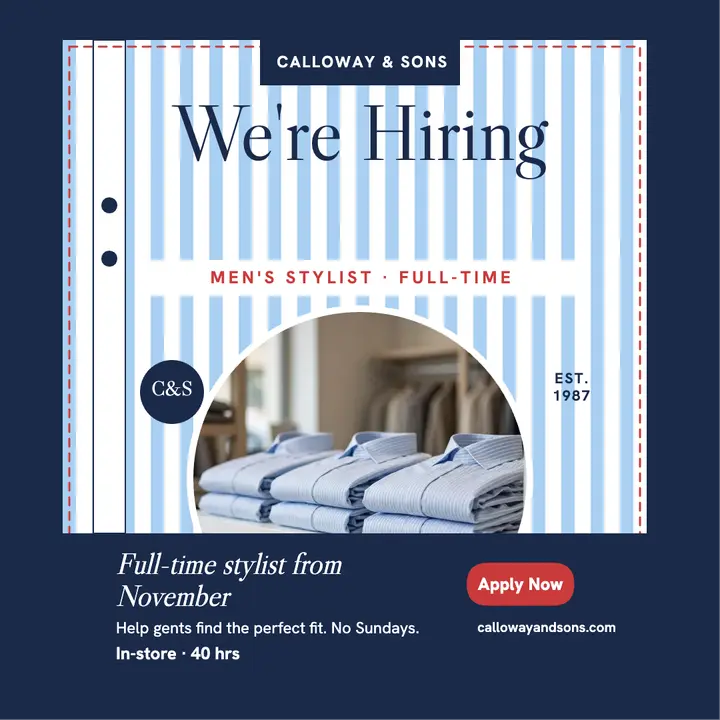 Calloway and Sons hiring post template