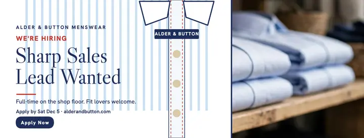 Alder and Button hiring cover template