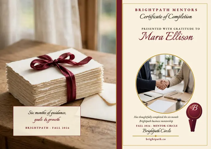 Brightpath mentorship wax seal certificate template