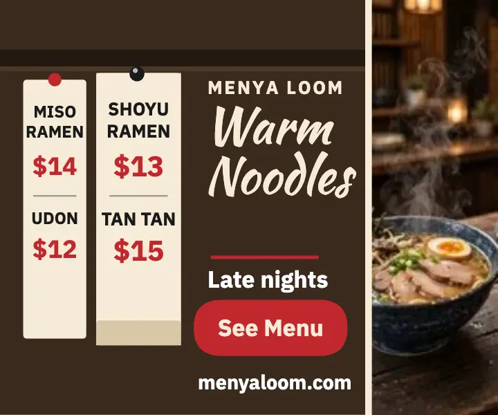 Menya Loom strip menu ad template