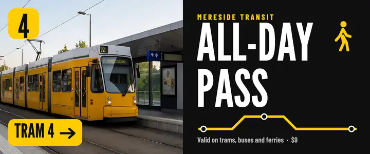 Transit all-day pass ticket, wayfinding signage: transit day pass ticket template