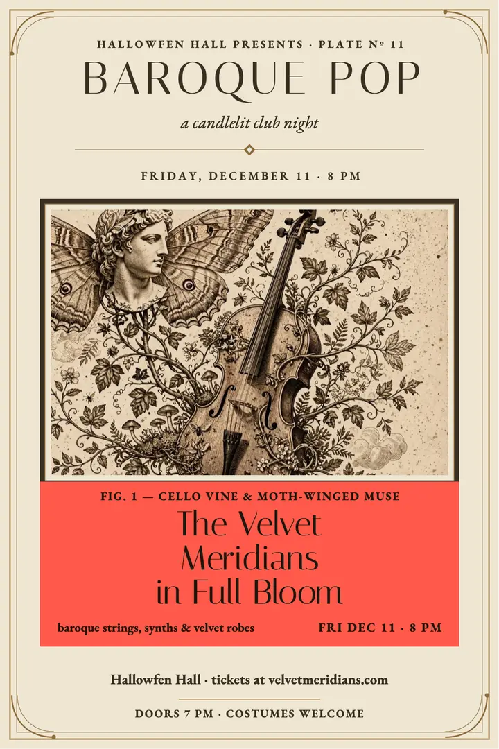 Velvet Meridians baroque pop night poster template