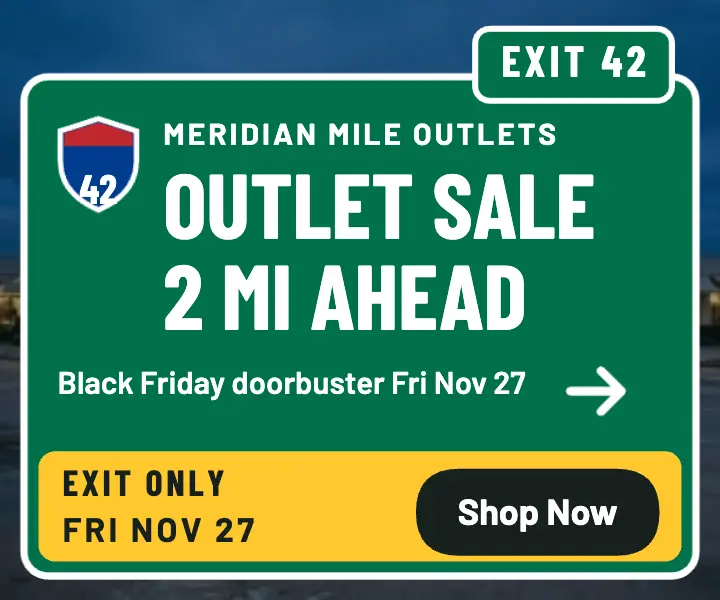 Meridian Mile highway exit sale ad template