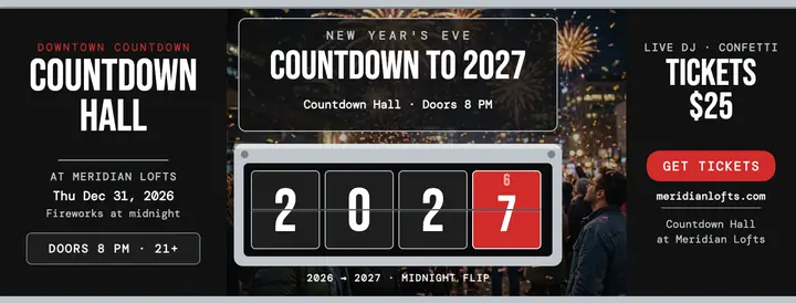 Meridian countdown to 2027 cover: new year countdown cover template
