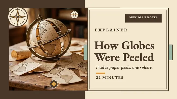 Meridian Notes globe gores travel thumbnail template