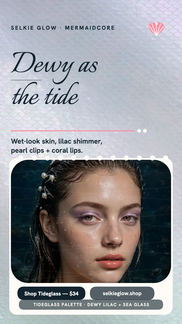 Selkie Glow mermaid makeup story template