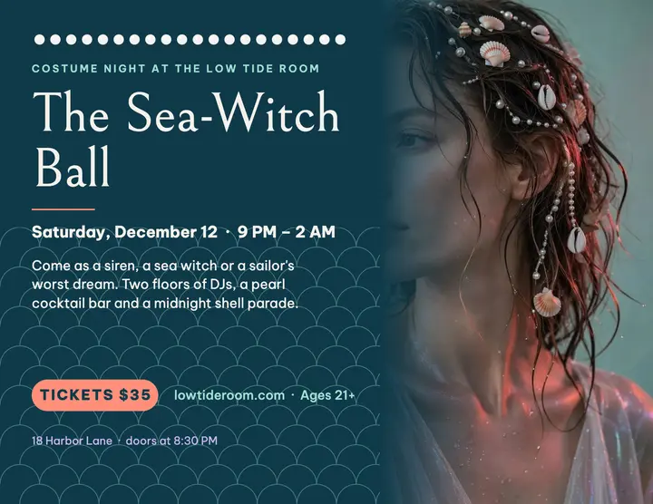 Sea-Witch Ball costume night flyer template