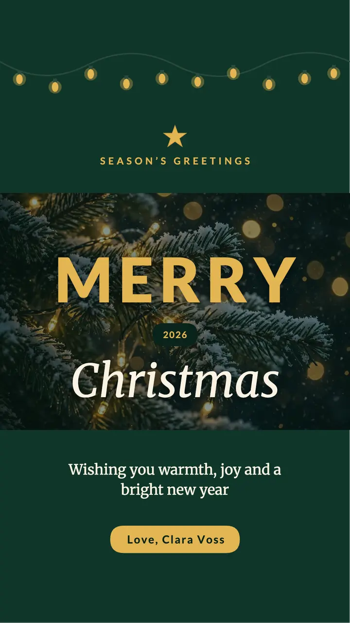 Pine lights Christmas story template