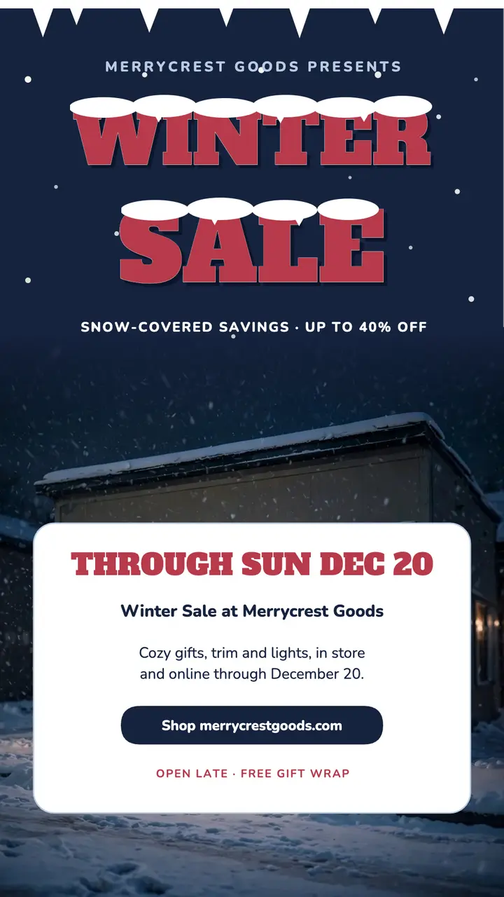 Merrycrest winter sale story template