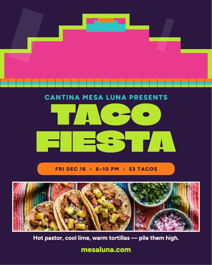 Mesa Luna taco fiesta night post template