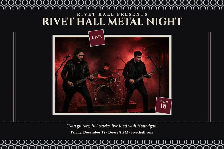 Rivet Hall Metal Night chainmail postcard: metal night postcard template