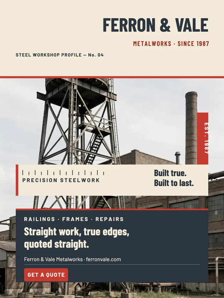 Ferron and Vale steel profile portrait template