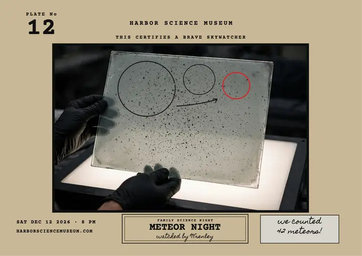 Harbor Meteor Night glass plate certificate template