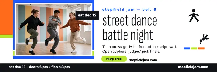 Stepfield Jam street dance battle night header template