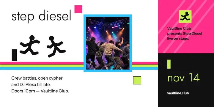 Step Diesel night at Vaultline Club metro post template
