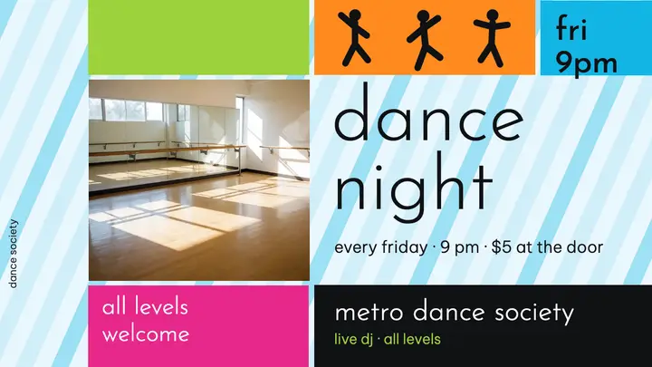 Metro Friday dance night thumbnail template