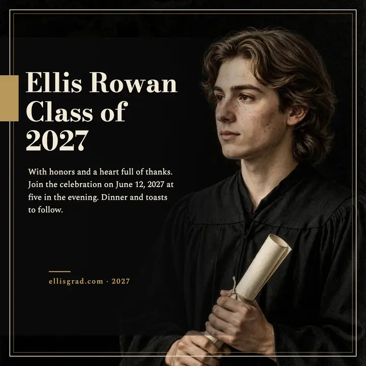 Ellis Rowan mezzotint graduation portrait template