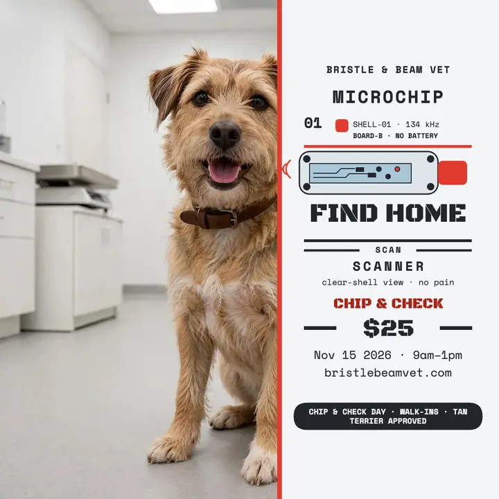 Bristle and Beam microchip scanner post template