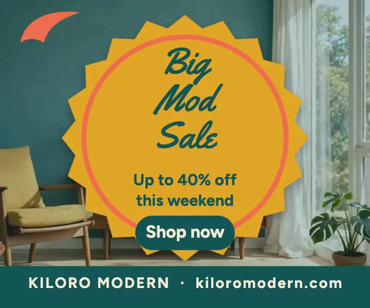 Big Mod Sale retro furniture ad, mid-century modern template