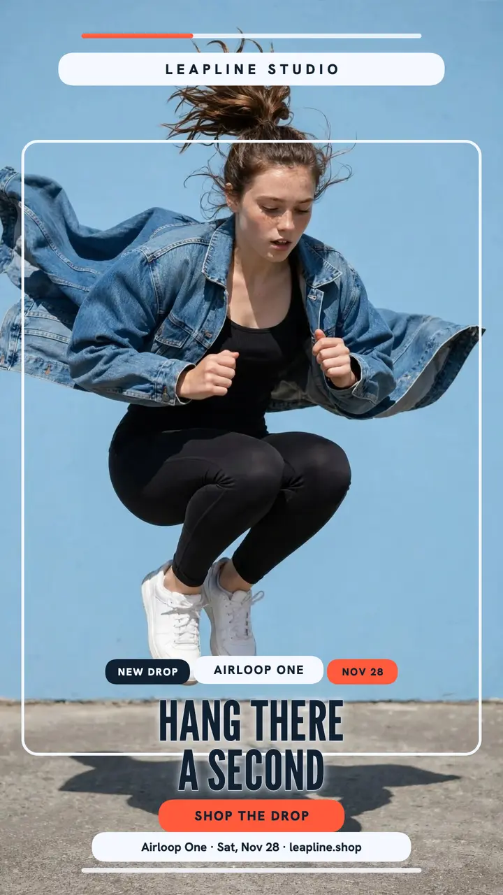 Leapline Airloop One jump launch story: sneaker launch story template