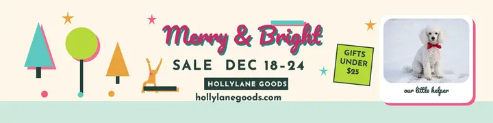 Hollylane Goods Merry sale retro banner template