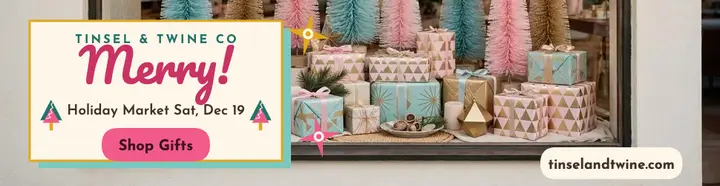 Tinsel and Twine holiday market billboard template