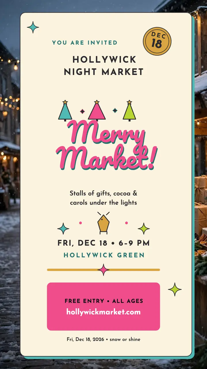 Hollywick Night Market story invite template