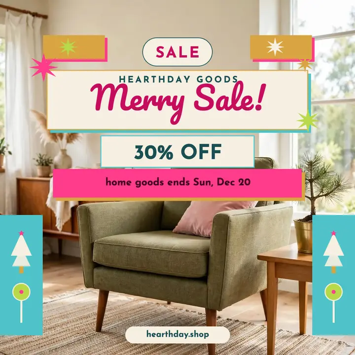 Hearthday holiday home sale post template
