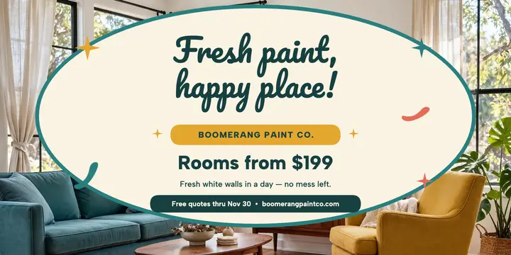 Boomerang living room refresh paint post template