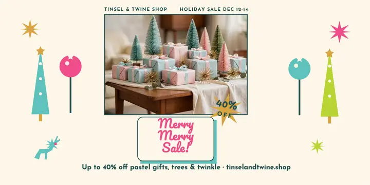 Tinsel and Twine mid-century sale post template