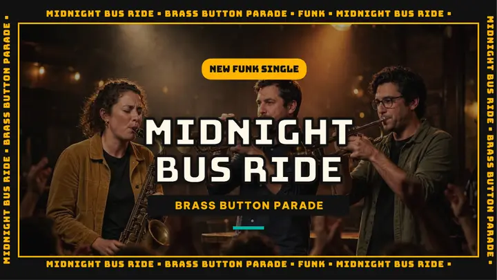 Midnight Bus Ride funk single thumbnail template