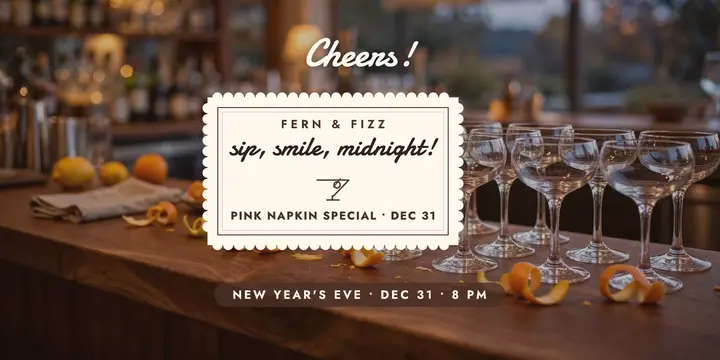 Fern and Fizz New Year napkin post template