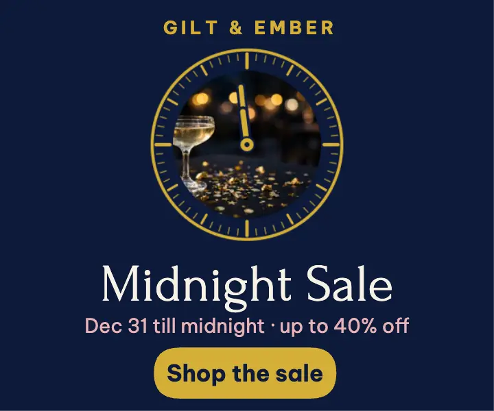 Gilt and Ember midnight sale countdown ad template