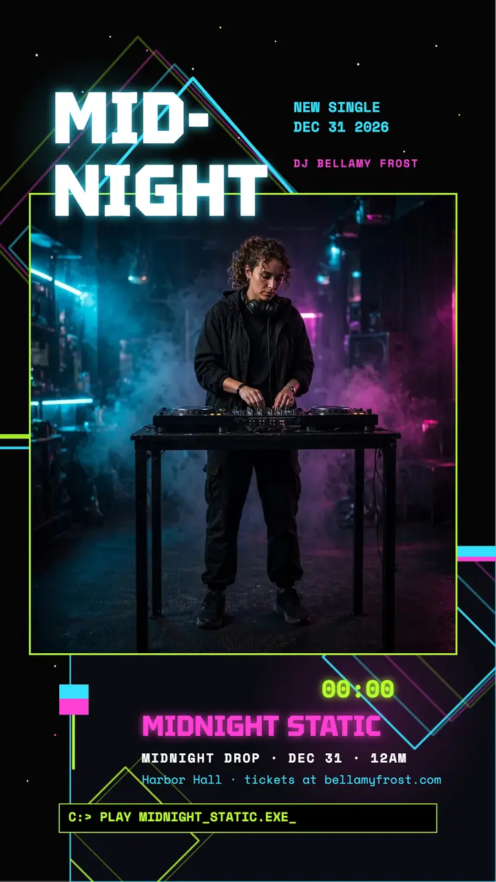 Midnight Static single drop screensaver story template