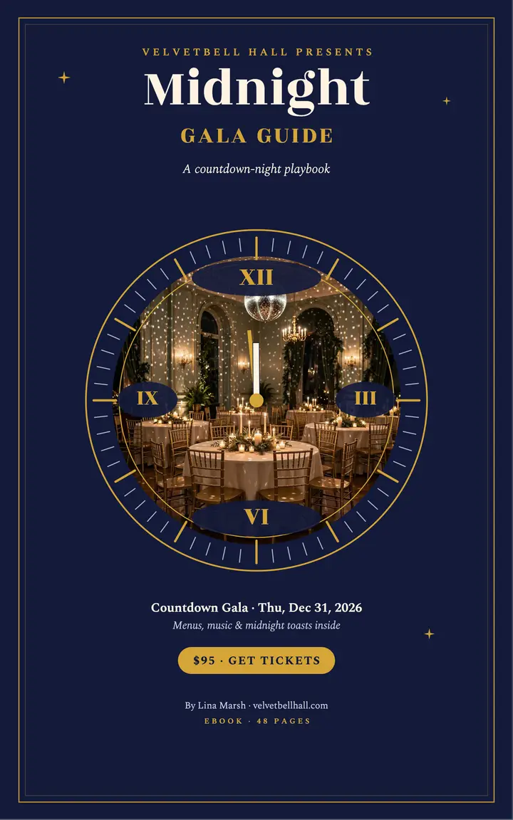 Midnight gala countdown guide, Velvetbell Hall template
