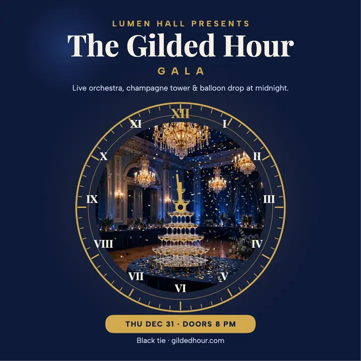Gilded Hour New Year's Eve gala invitation template