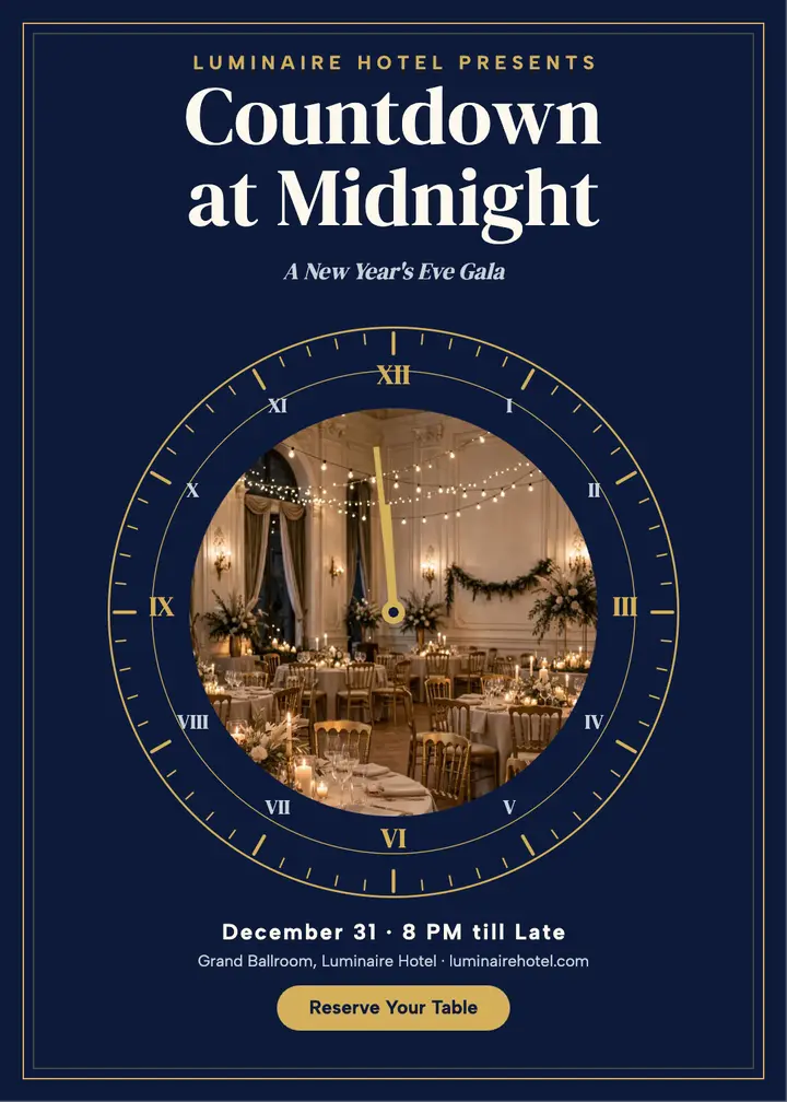 Countdown at Midnight gala invite template