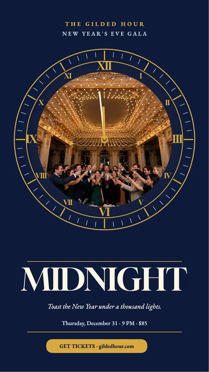 Gilded Hour New Year's Eve midnight story template