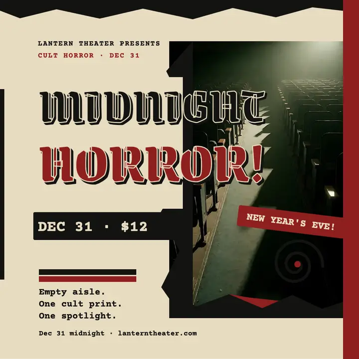 Lantern Theater midnight horror New Year's Eve post template