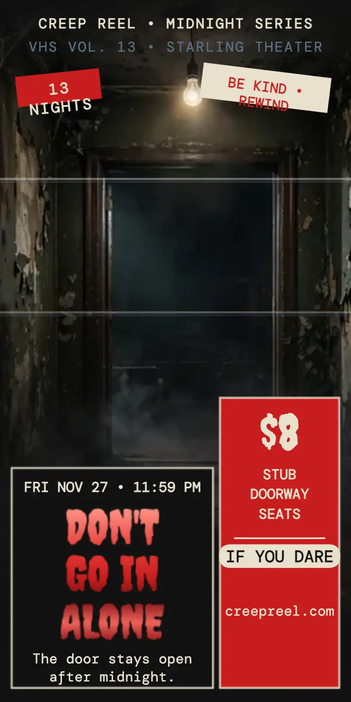 Creep Reel midnight horror half page ad template