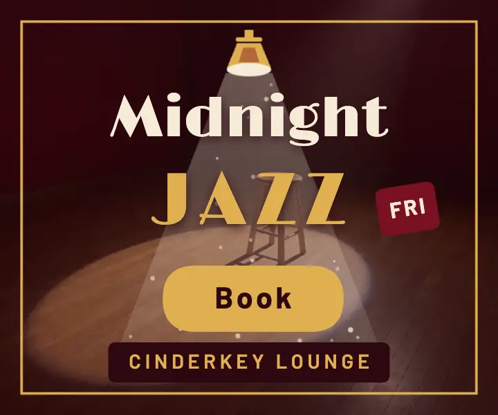 Midnight jazz opening night lounge ad: jazz night ad template