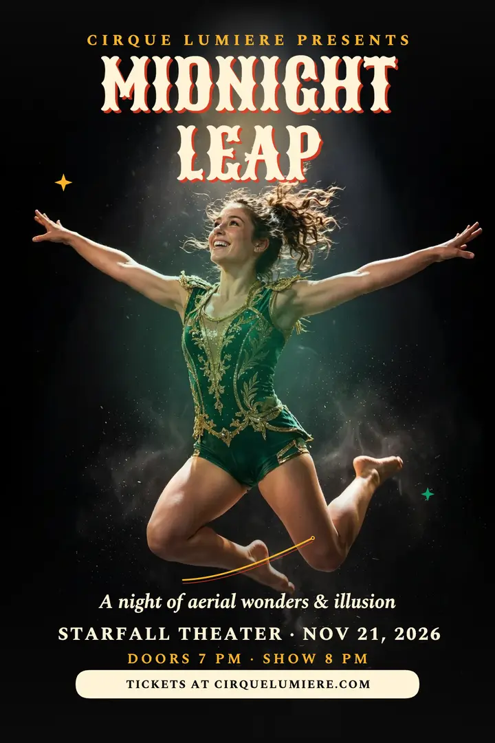 Midnight Leap circus poster template
