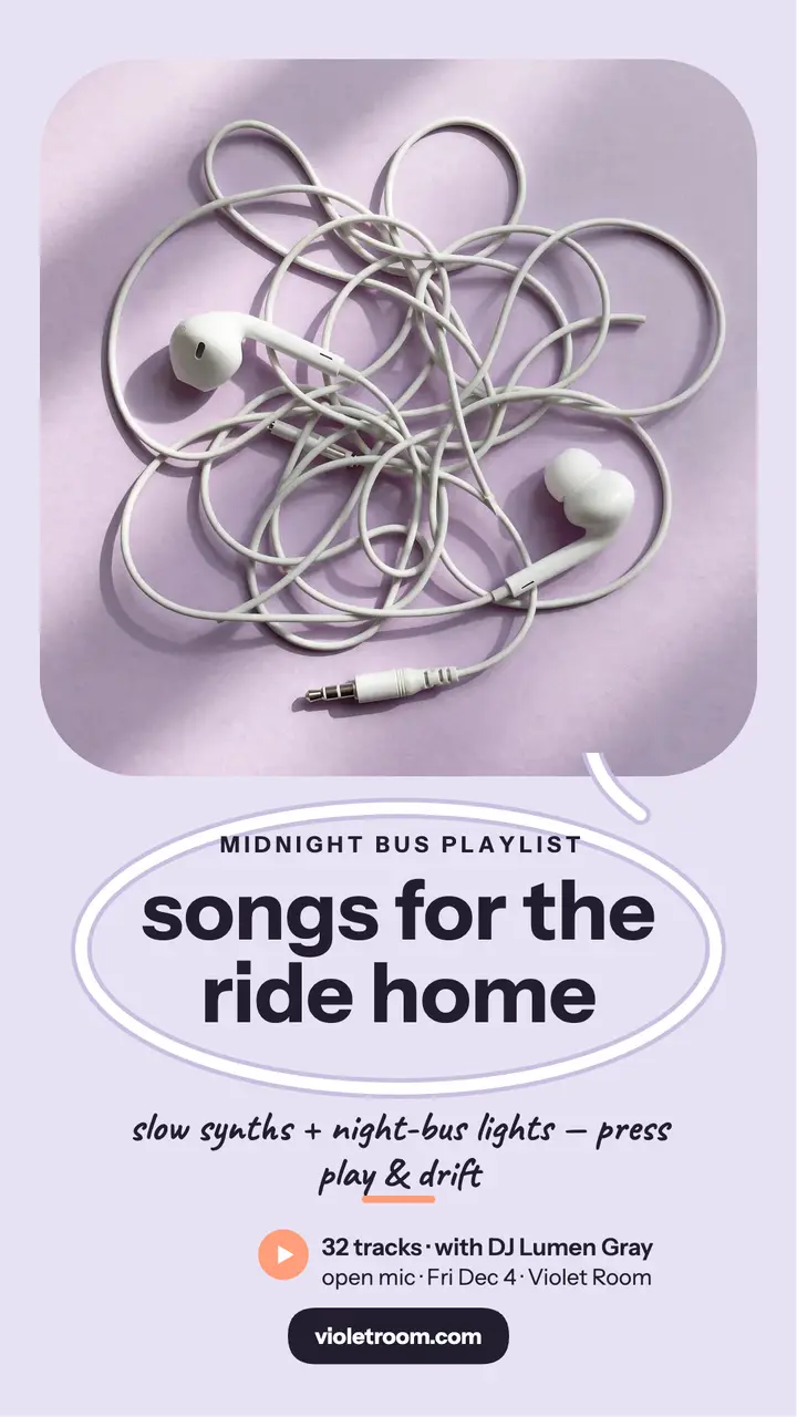 Midnight Bus Playlist late night story: late night playlist story template