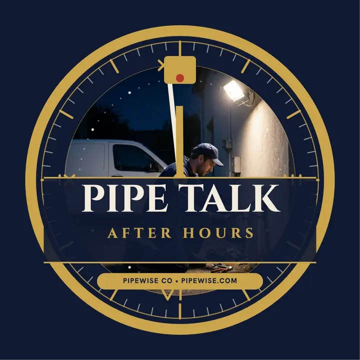 Pipe Talk After Hours midnight podcast cover: plumber podcast cover template