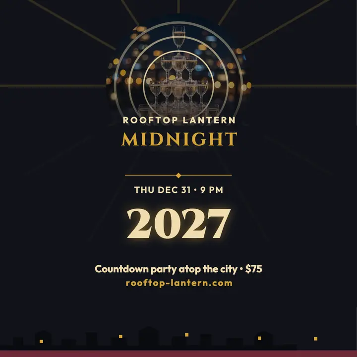 Rooftop Lantern New Year's Eve countdown post template