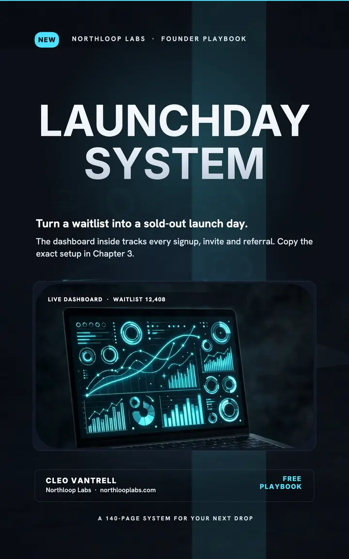 Launchday System SaaS playbook cover: saas launch ebook cover template